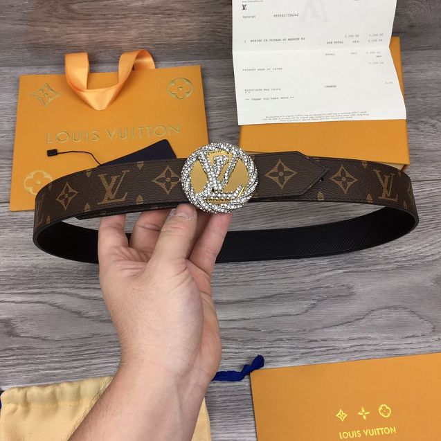 Louis vuitton original monogram 35mm belt M0168 black