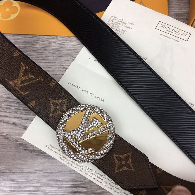 Louis vuitton original monogram 35mm belt M0168 black