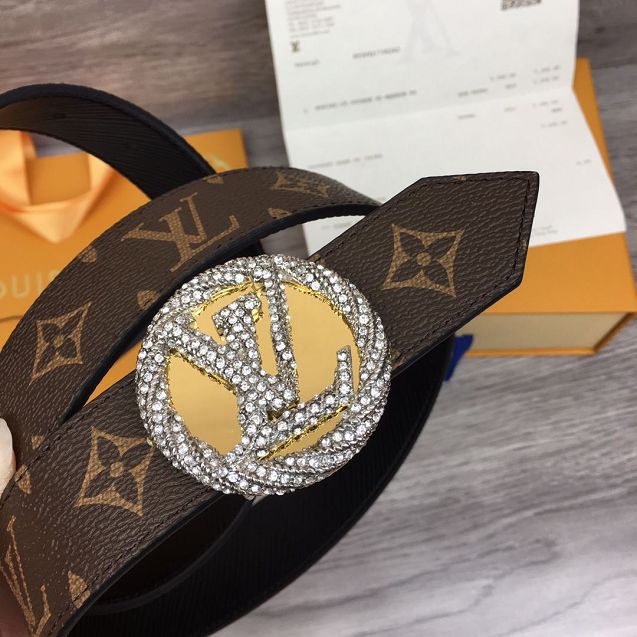 Louis vuitton original monogram 35mm belt M0168 black