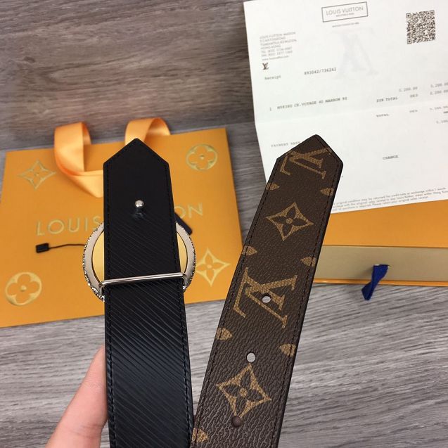 Louis vuitton original monogram 35mm belt M0168 black