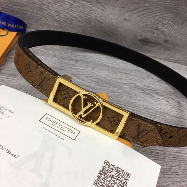 Louis vuitton original monogram reverse 25mm belt M0188 