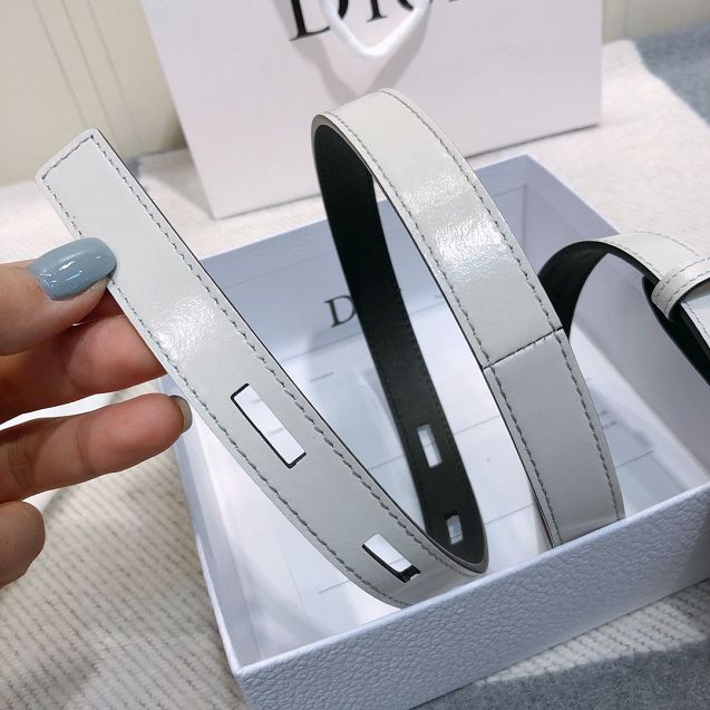 Dior original aged calfskin 20mm belt DR0011 white