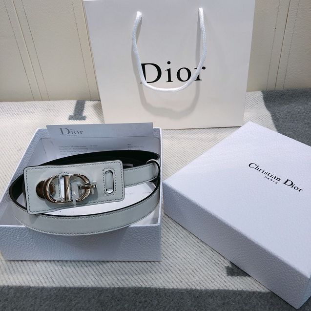 Dior original aged calfskin 20mm belt DR0011 white