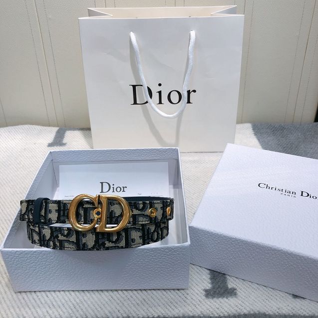 Dior original canvas 20mm belt DR0005 blue