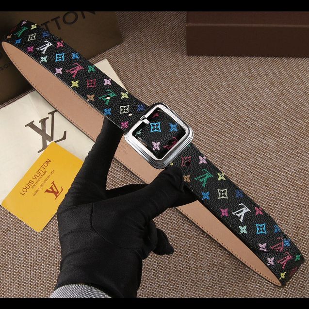 Louis vuitton original monogram multicolor 35mm belt M0210 black