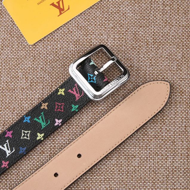 Louis vuitton original monogram multicolor 35mm belt M0210 black