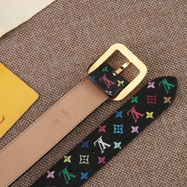 Louis vuitton original monogram multicolor 35mm belt M0210 black