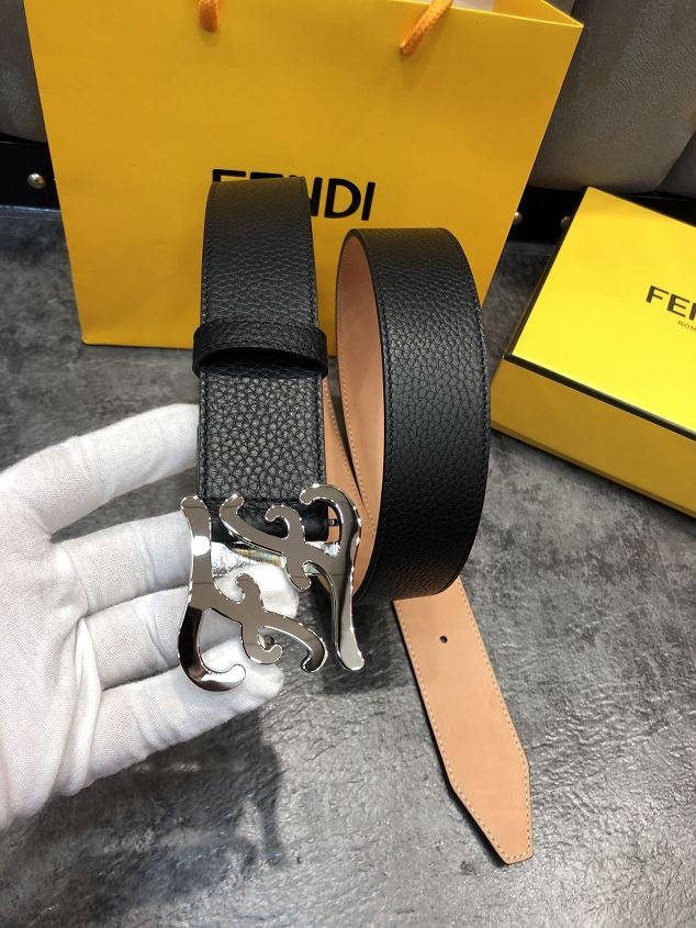 Fendi original calfskin belt 30mm FD0015 black