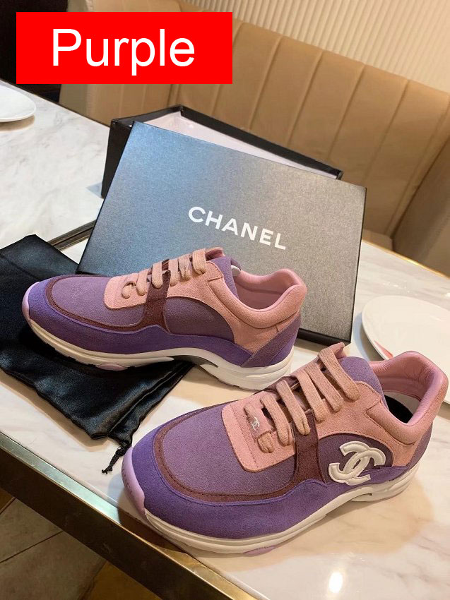 CC original suede calfskin sneakers G34368 purple