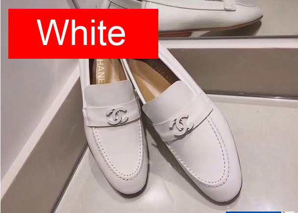 CC original calfskin loafers G35037 silver