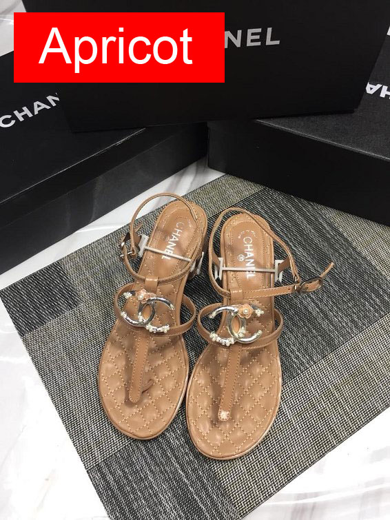 CC original calfskin sandals G34757 apricot