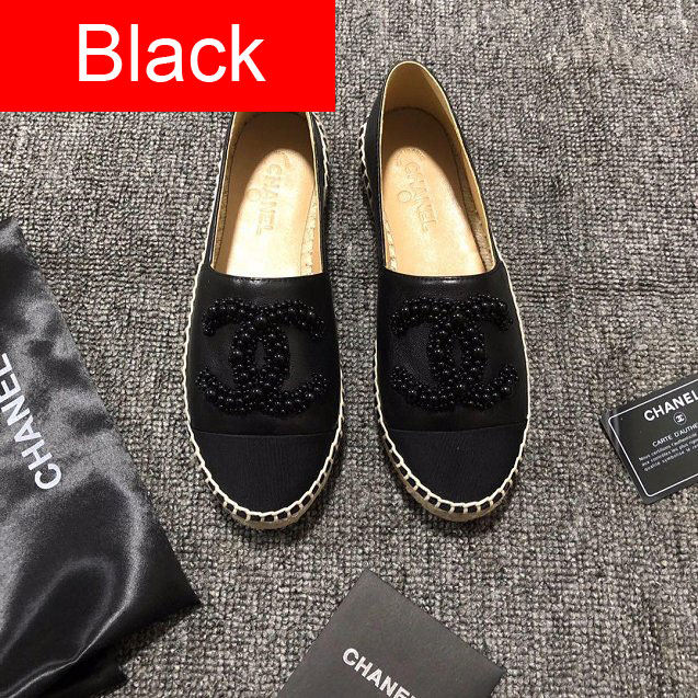  CC lambskin&pearl espadrilles G34431 white