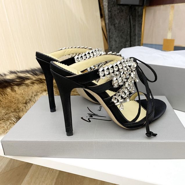 Giuseppe Zanotti original lambskin 100mm heel sandals GZ0016 black