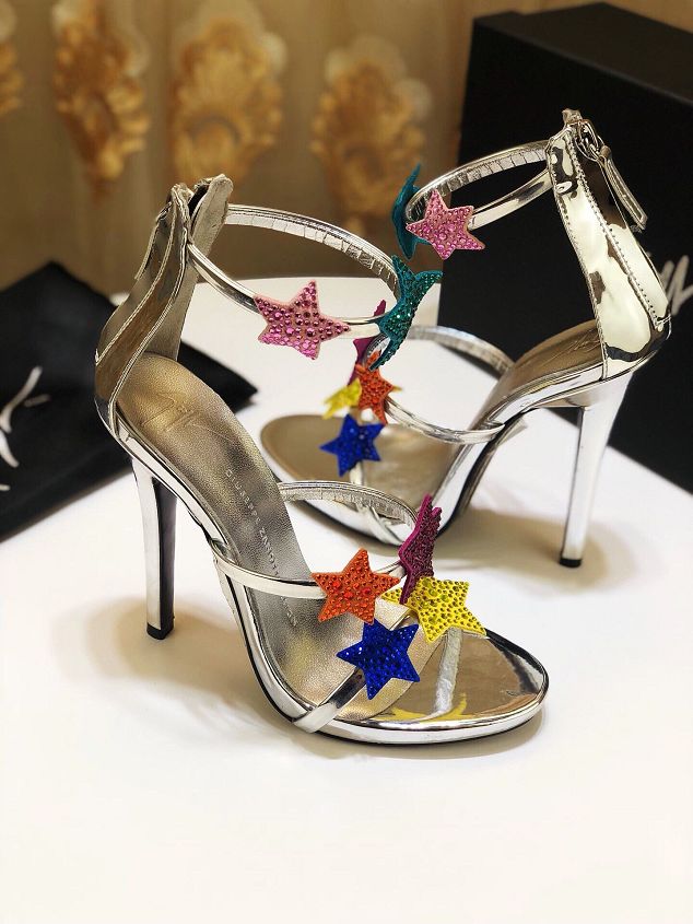 Giuseppe Zanotti original lambskin 125mm heel sandals GZ0023 silver