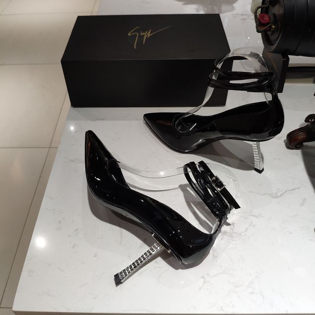 Giuseppe Zanotti original patent calfskin 85mm heel pumps GZ0011