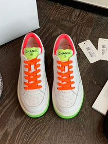 CC original calfskin sneakers G35934 green&pink&orange