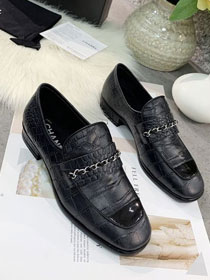 CC original crocodile calfskin loafers G36420 black