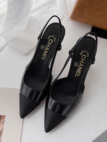 CC original patent lambskin&grosgrain 75mm pumps G36361	