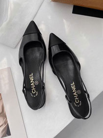 CC original patent lambskin&grosgrain slingbacks G31319