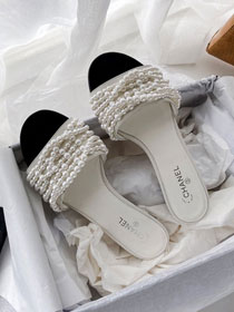 CC original pearls&fabric mules G35676