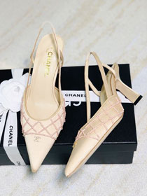 CC original silk&calfskin 65mm pumps G36355