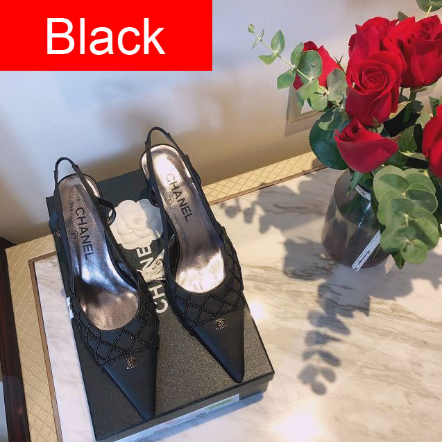 CC original silk&calfskin 65mm pumps G36355