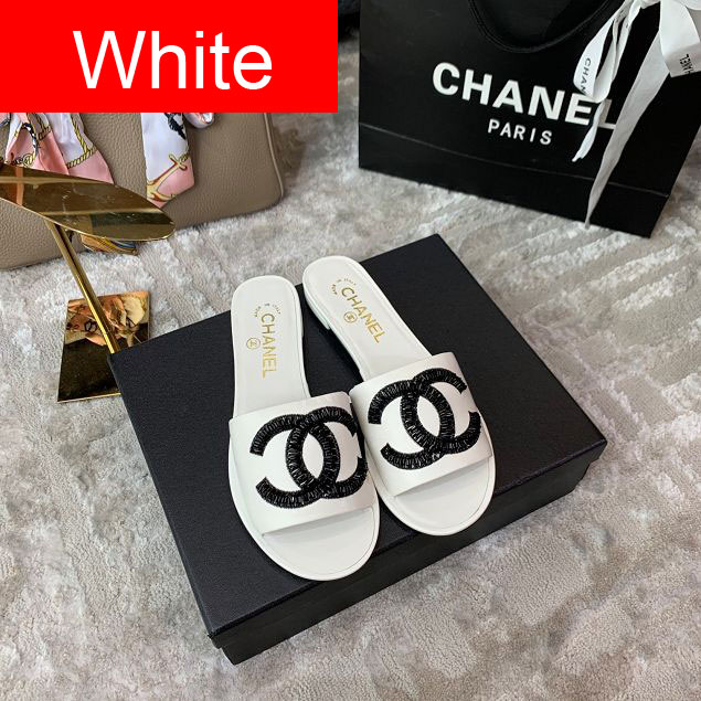 CC original lambskin&pearl mules G35903