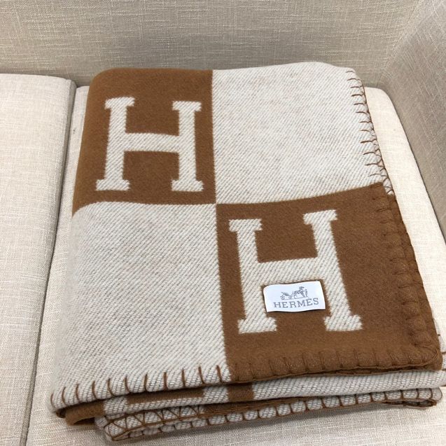 Hermes original wool avalon blanket HB0065 coffee