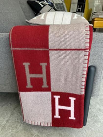 Hermes original cashmere avalon blanket H064 grey&red