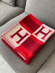 Hermes original cashmere avalon blanket HB064 red