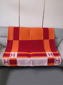 Hermes original cashmere avalon blanket HB064 orange&red