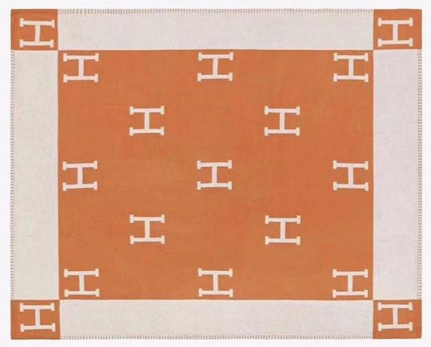 Hermes original wool avalon blanket HB0065 orange