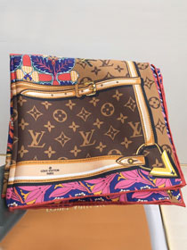 Louis vuitton square silk scarf 90 L578 coffee