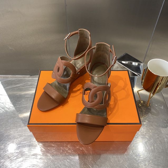 Hermes original calfskin 70mm sandal HS0112