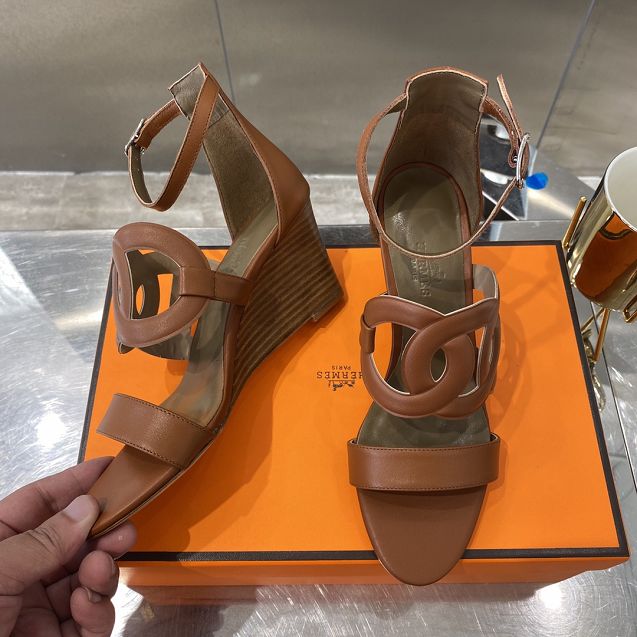 Hermes original calfskin 70mm sandal HS0112