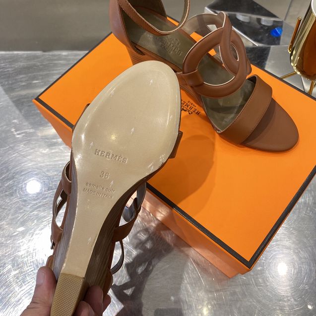 Hermes original calfskin 70mm sandal HS0112