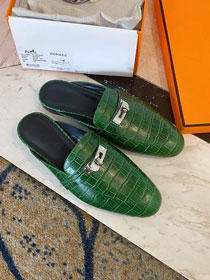 Hermes original crocodile calfskin mule HS0096