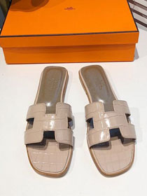 Hermes original crocodile calfskin sandal HS0044