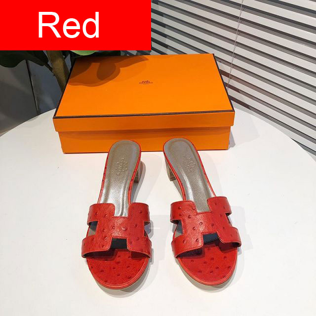 Hermes original ostrich veins calfskin 45mm sandal HS0041