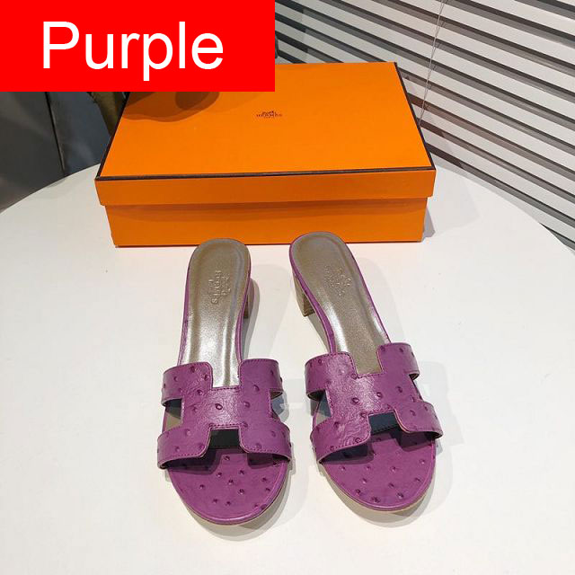 Hermes original ostrich veins calfskin 45mm sandal HS0041