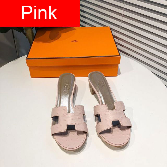 Hermes original ostrich veins calfskin 45mm sandal HS0041
