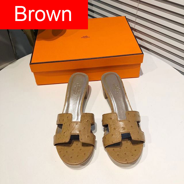 Hermes original ostrich veins calfskin 45mm sandal HS0041