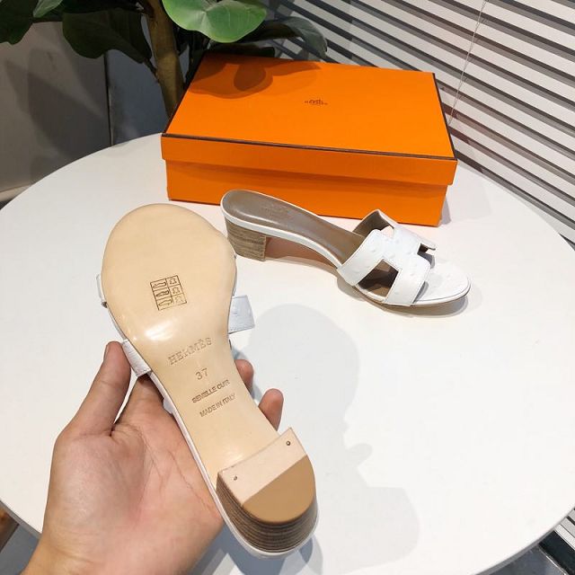 Hermes original ostrich veins calfskin 45mm sandal HS0041
