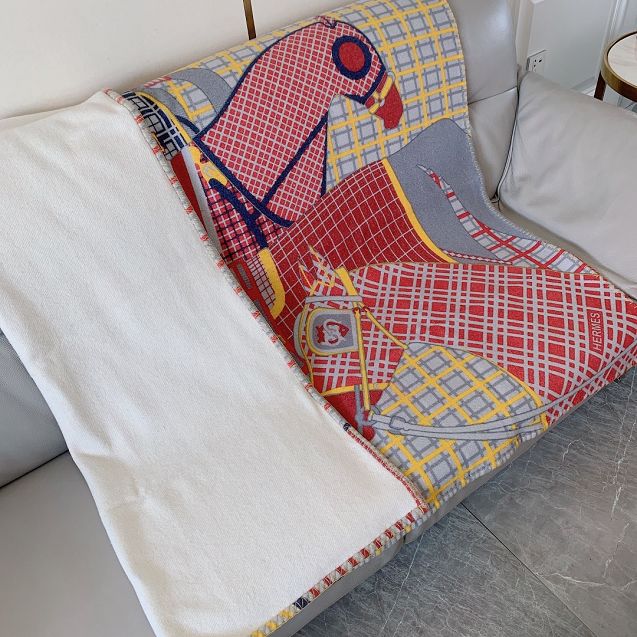 Hermes original cashmere blanket HB0067 red