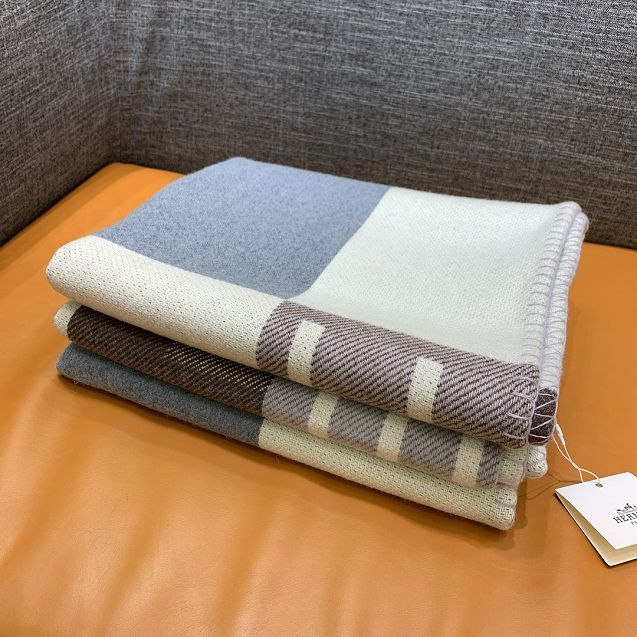 Hermes original wool avalon blanket HB069 grey