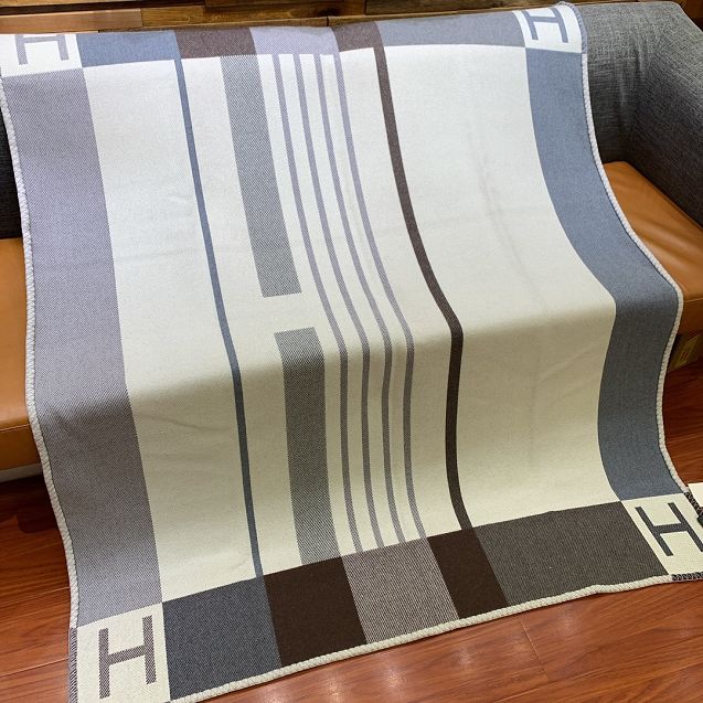 Hermes original wool avalon blanket HB069 grey