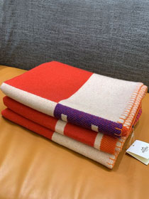 Hermes original wool avalon blanket HB069 red&purple