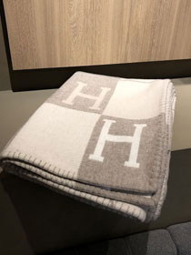 Hermes original wool avalon blanket HB070 light grey
