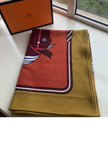 Hermes original wool&cashmere blanket HB0066 dark red