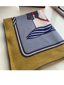 Hermes original wool&cashmere blanket HB0066 grey